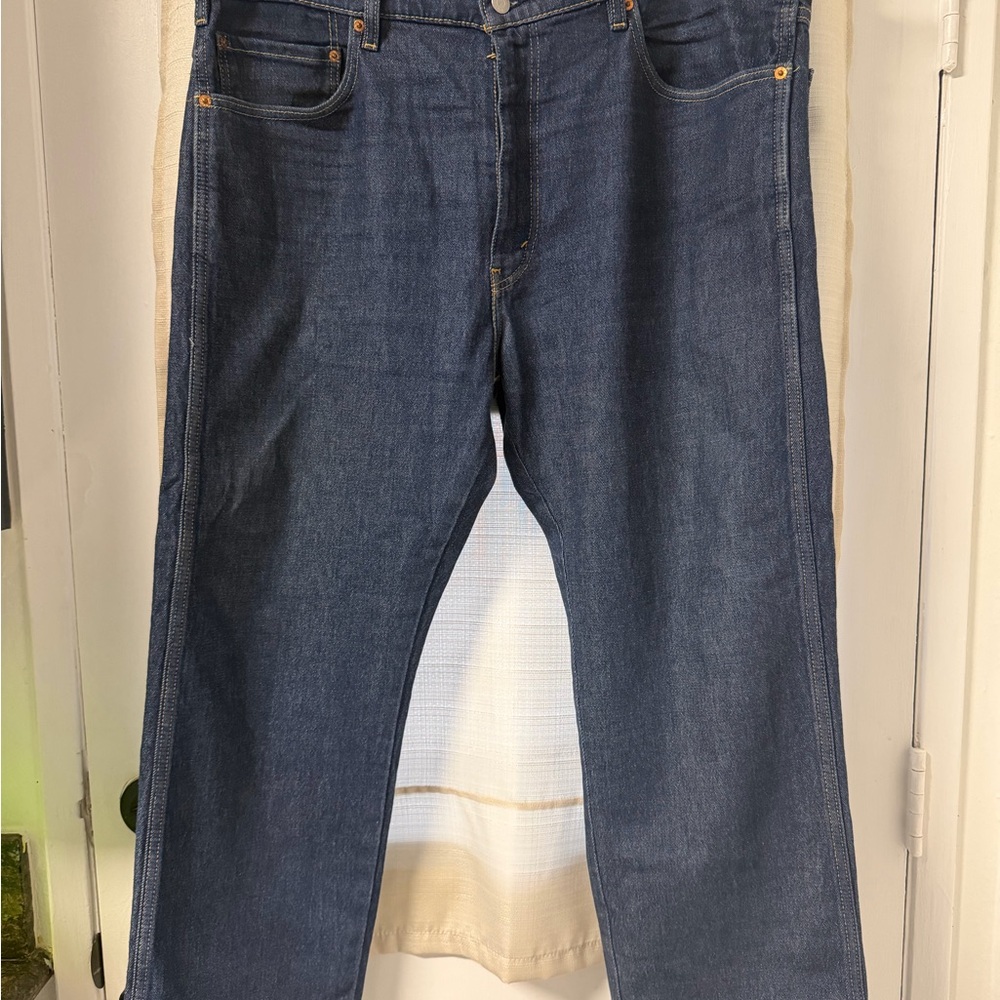 Men's Pre-Owned Levi’s Western Jeans, Size 40W, 29L, Dark Blue Stonewash.